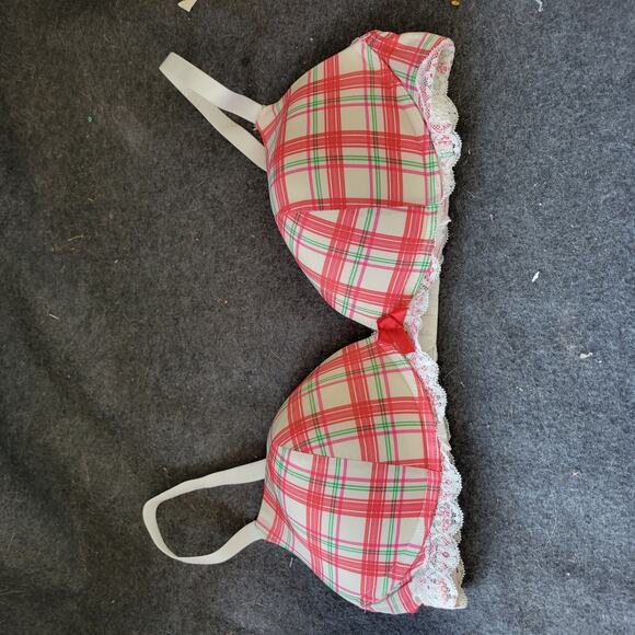 Adore Me Push Up Bra 36C Purple Red Padded Cup Wire Free Adjustable Strap - Picture 1 of 6